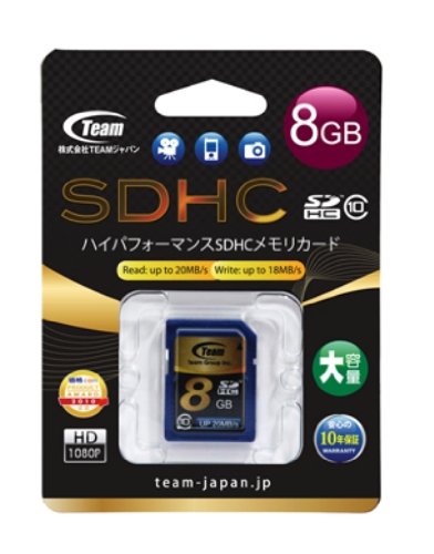 SDHC SDJ[h CLASS10 8GB 20Mb/s(TG008G0SD28K) Team