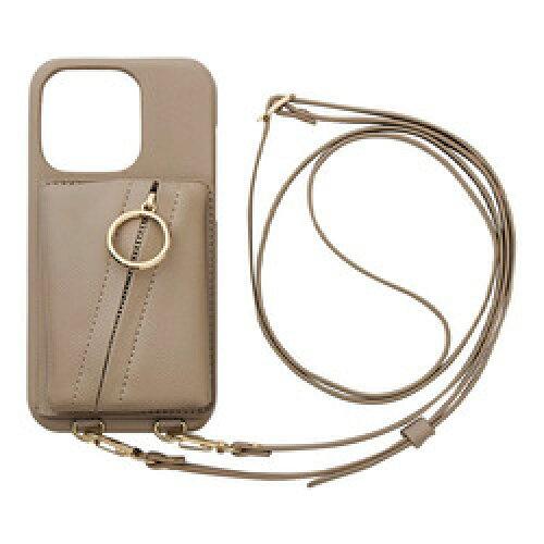 iPhone 14 Pro Clutch Ring Case beige(ML-CSIP22MP-2CRBE)