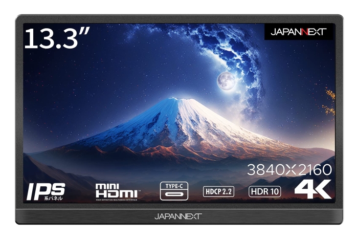 13.3C` 4K(3840x2160)𑜓x oCj^[ JN-MD-IPS1331UHDR USB Type-C miniHDMI sRGB100% JAPANNEXT WplNXg