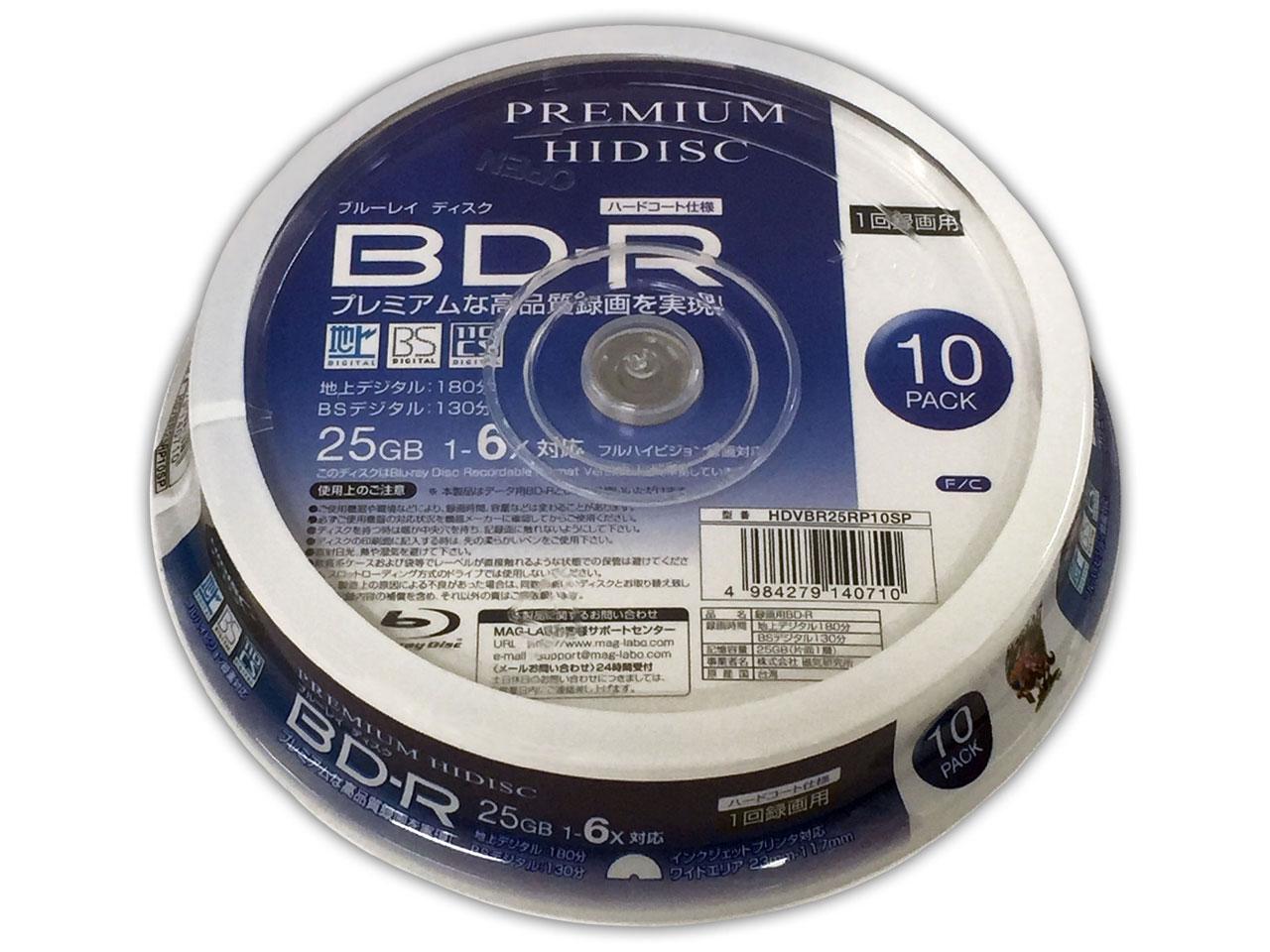 HI DISC HDVBR25RP10SP 1^pBD-R 25GB 6{ XshP[X10g