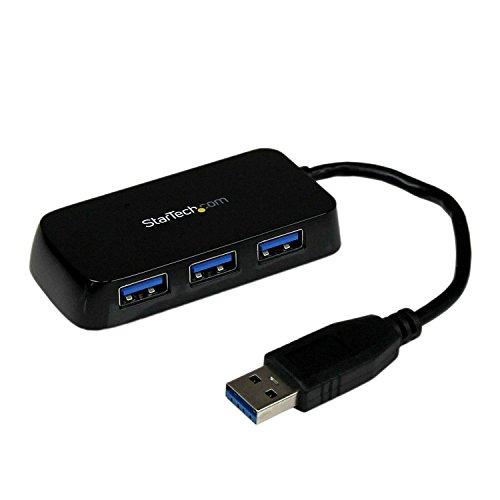 Portable 4 Port SuperSpeed Mini USB 3.0 Hub - Black(ST4300MINU3B)