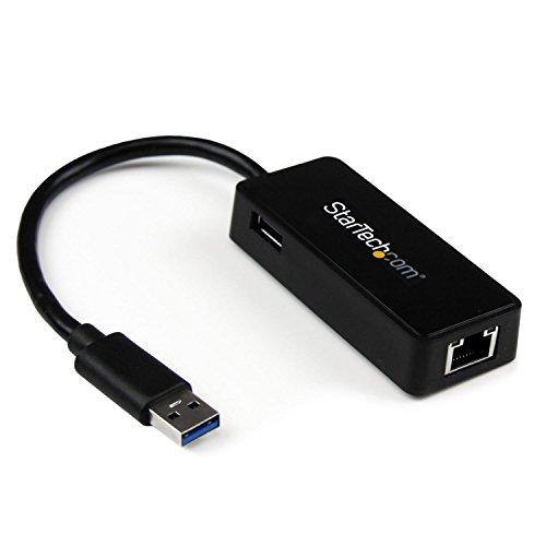 USB 3.0 to Gigabit Ethernet Adapter NIC w/ USB Port - Black(USB31000SPTB) Startech