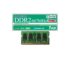 GH-DW667-1GF (SODIMM DDR2 PC2-5300 1GB Mac) PC2-5300 200PIN DDR2 SO-DIMM 1GB 1Gbit^Cv (GH-DW667-1GF) O[nEX