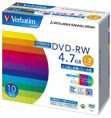 Verbatim DHW47NDP10V1 (DVD-RW 2{ 10g) Verbatim f[^pDVD-RW CPRMΉ 4.7GB 1-2{ ChGA 5mmP[X 10 (DHW47NDP10V1) MITSUBISHI OHd@