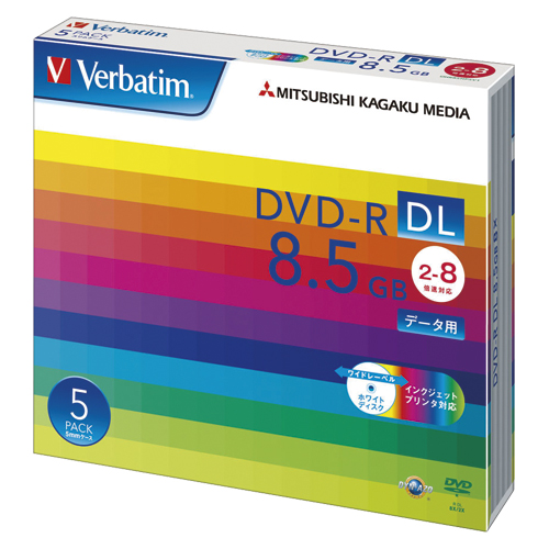 Verbatim DHR85HP5V1 (DVD-R DL 8{ 5g) Verbatim DHR85HP5V1 f[^pDVD-R DL 8.5GB 2-8{ 5mmXP[X5pbN MITSUBISHI OHd@