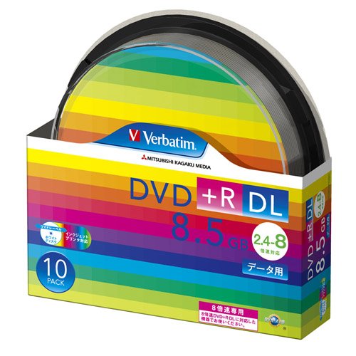 Verbatim DTR85HP10SV1 (DVD+R DL 8{ 10g) Verbatim f[^pDVD+R DL Ж2w 8.5GB 2.4-8{ ChGA XshP[X 10 (DTR85HP10SV1) OHP~JfBA