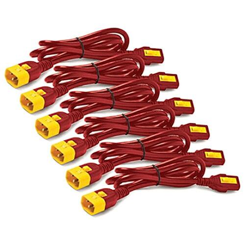 Power Cord Kit (6 ea) Locking C13 to C14 1.2m Red AP8704S-WWX340(AP8704S-WWX340)