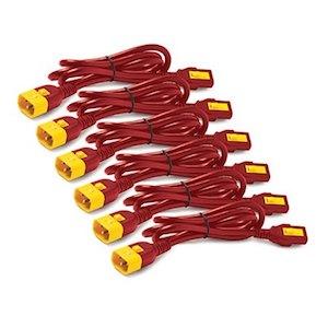 Power Cord Kit (6 ea) Locking C13 to C14 0.6m Red AP8702S-WWX340(AP8702S-WWX340)