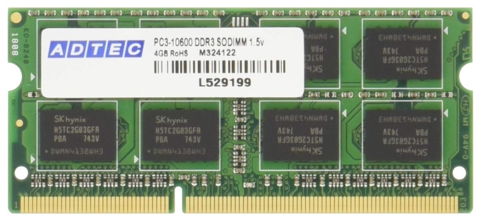 ADS8500N-4GW [SODIMM DDR3 PC3-8500 4GB 2g] m[gp[ [DDR3 PC3-8500(DDR3-1066) 8GB(4GBx2g)204Pin] 6Nۏ ADS8500N-4GW ADTEC