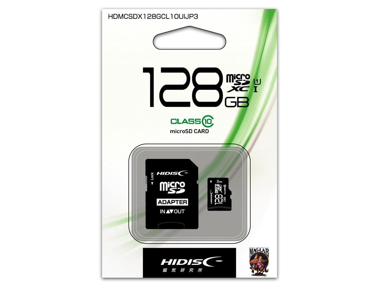 HIDISC microSDXCJ[h 128GB CLASS10 UHS-1Ή SDϊA_v^/P[Xt HDMCSDX128GCL10UIJP3
