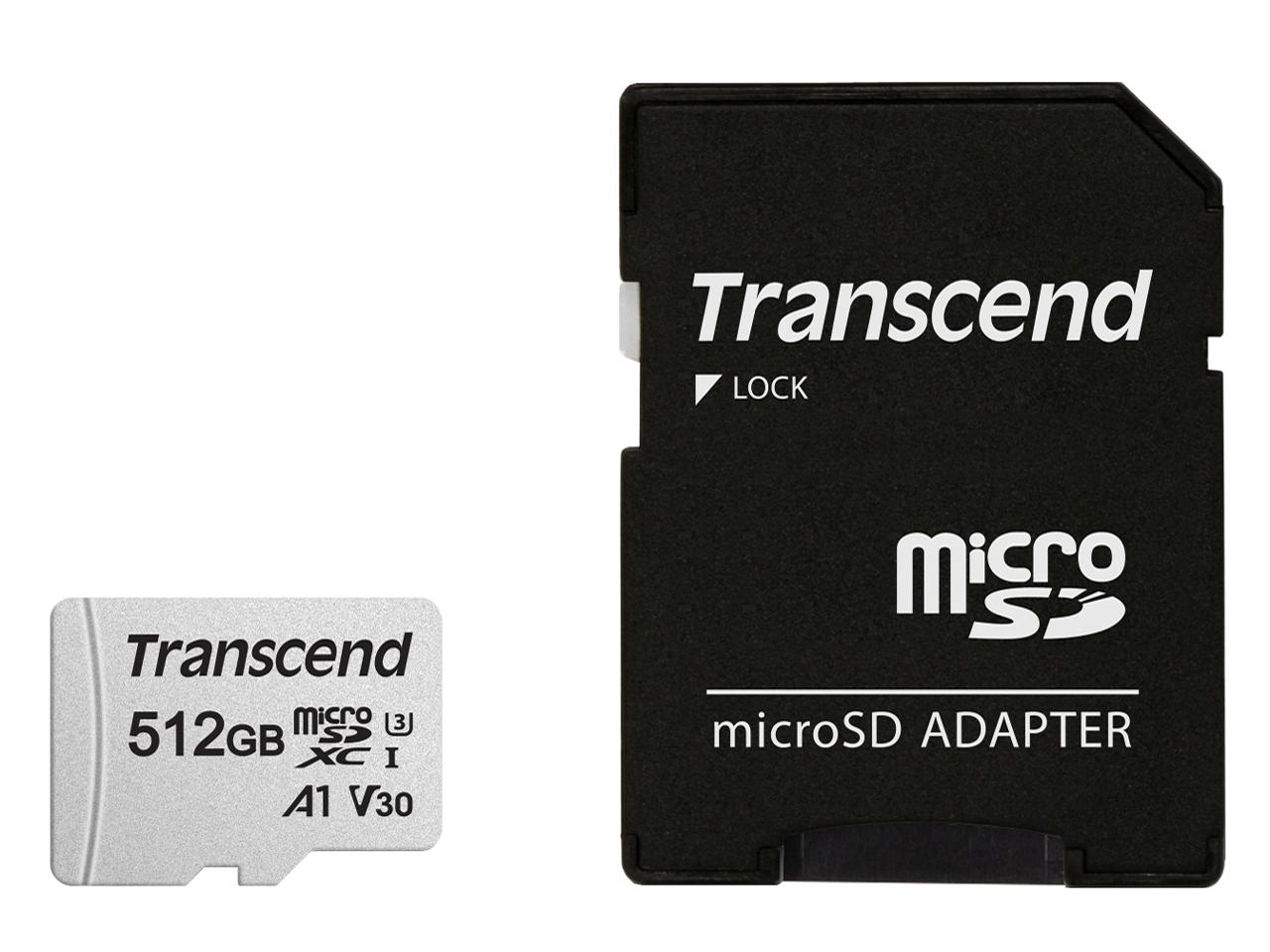 512GB microSD w/ adapter UHS-I U3 A1 300S(TS512GUSD300S-A)
