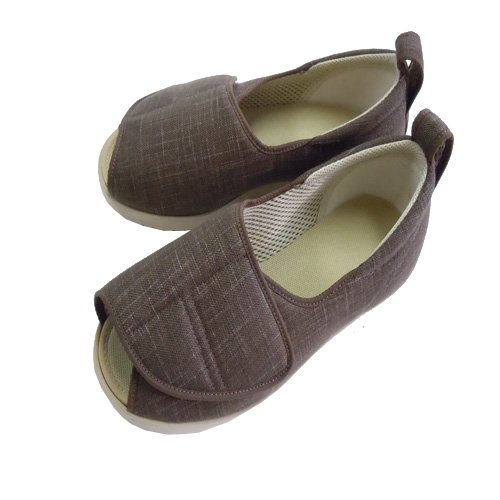 あゆみシューズ オープン和 (なごみ) 茶 両足 1026 L 徳武産業