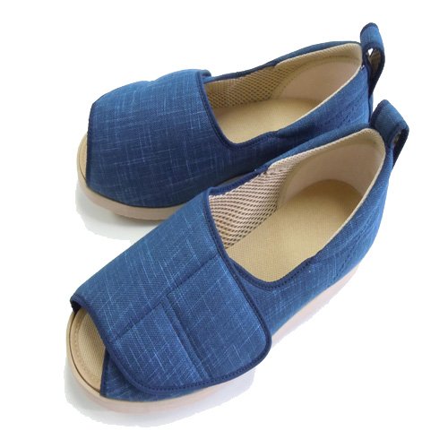 あゆみシューズ オープン和(なごみ) 紺 L 左右 1026 徳武産業