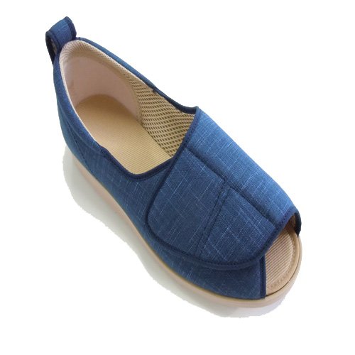 あゆみシューズ オープン和(なごみ) 右 紺 LL  1026 徳武産業