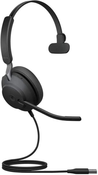  Jabra Evolve2 40 MS Mono Microsoft Teams 認定片耳ヘッドセット USB-A 2年保証対応【国内認定代理店】・テレワーク/オンライン会議/オンライン授業に最適
