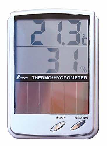 シンワ測定 デジタル温湿度計B 最高 最低 ソーラーパネル 72989