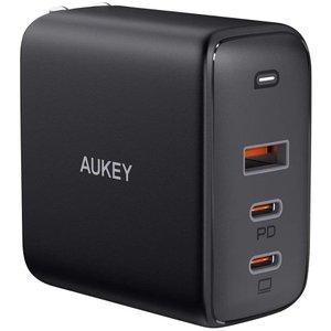 USB[d Omnia Mix3 90W mUSB-A 1|[g/USB-C 2|[gn ubN PA-B6S-BK [3|[g /USB Power DeliveryΉ /GaN(KE) ̗p] AUKEY