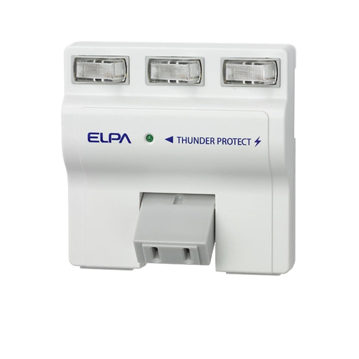 ELPA エルパ 耐雷サージ機能付スイングタップ 3個口 個別スイッチ A-S500B(W) (1694700)