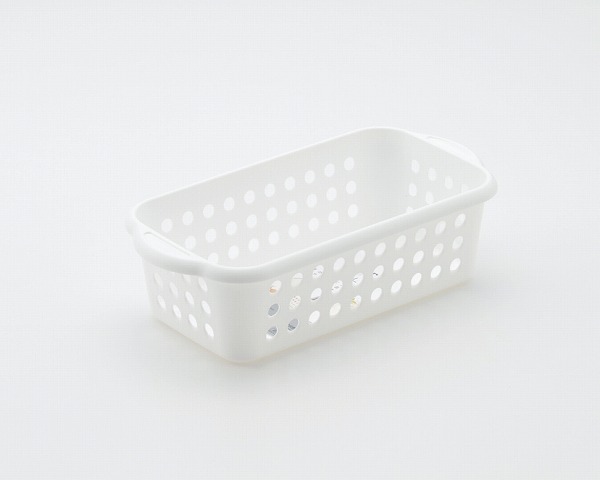 ECJOY!】 ベリー/収納ボックス/整理カゴ L ホワイト サイズ：30.9×15.6×高さ8.6cm【特価￥106】