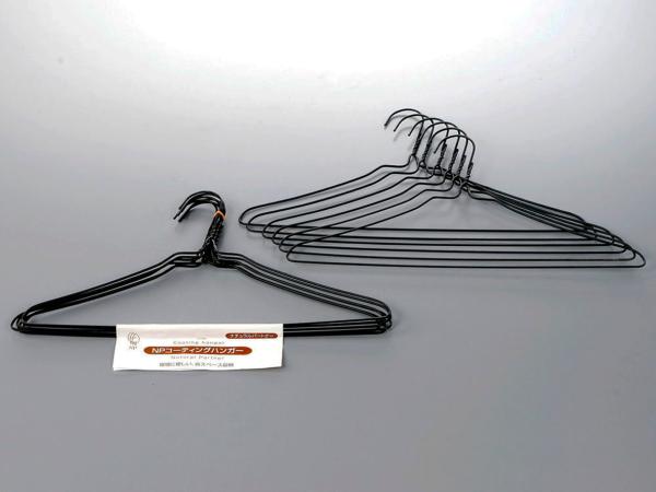 NPコーティングハンガー/針金ハンガー 5本入 ブラック  サイズ：約400×215mm 石田工業
