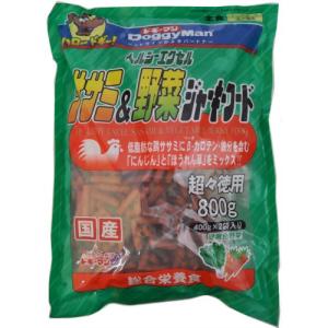 ドギーマン ヘルシーエクセル ササミ&野菜ジャーキーフード 800g ((400g×2袋入り)) 10個セット
