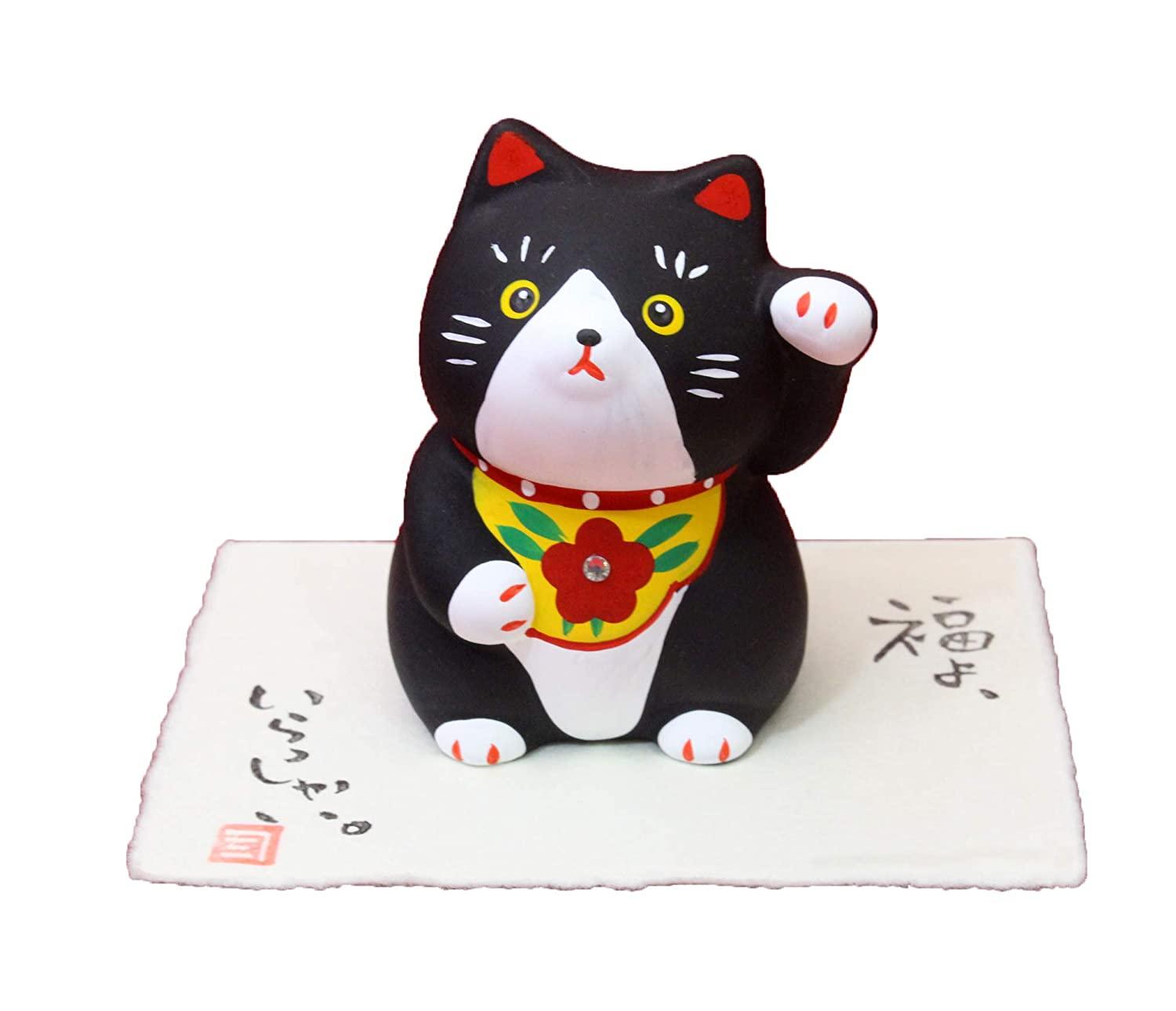 ECJOY!】 クラフトマンハウス(Craftmanhouse) 民芸招き猫・黒 K4529 (1674475)【特価￥1,542】