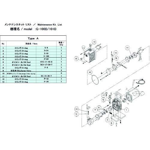 ULVAC G-100D/101DpeiXLbgA (G100D101DMAINTENANCEKITA 8740)