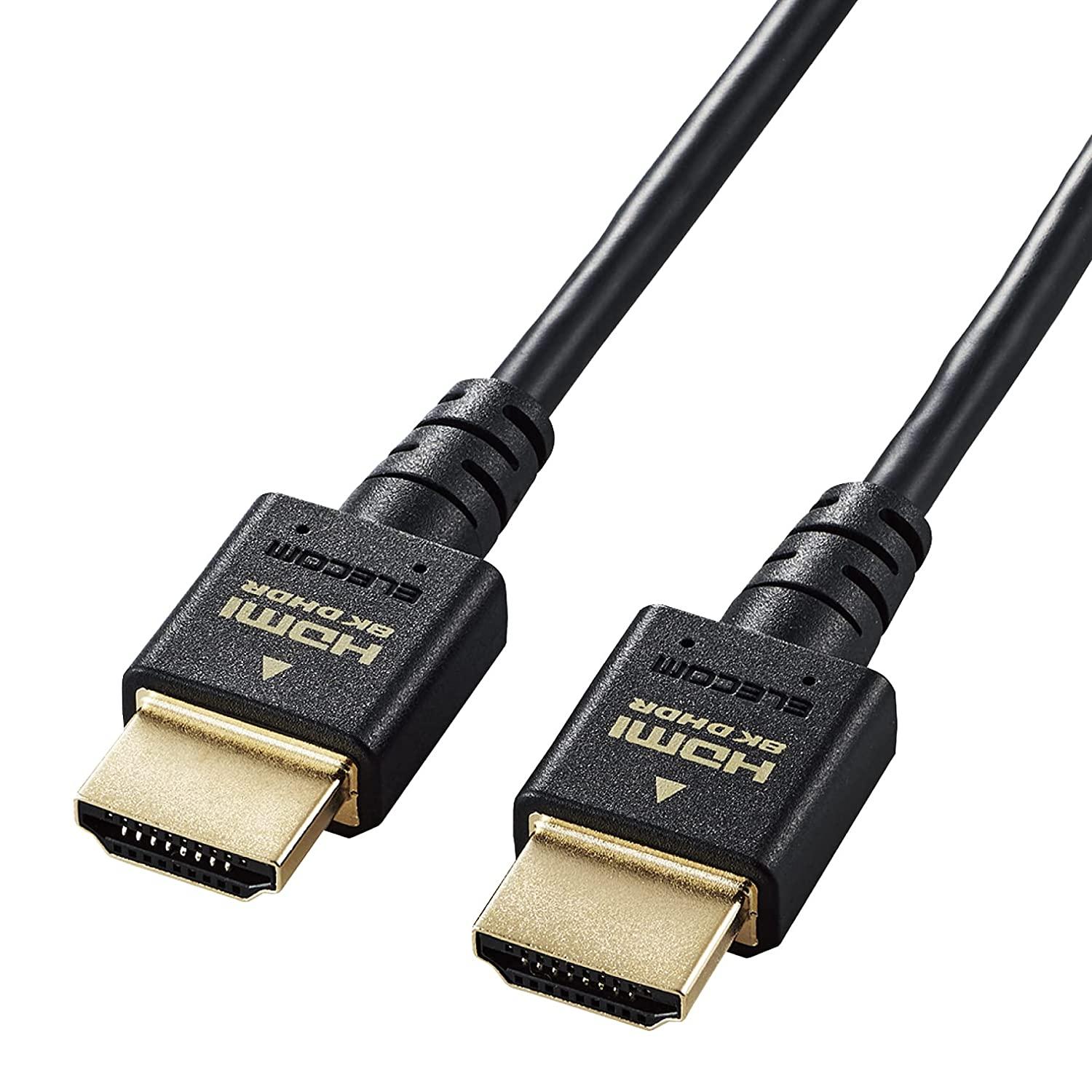 HDMIケーブル/HDMI2.1/ウルトラハイスピード/スリム/1.0m/ブラック(DH-HD21ES10BK)