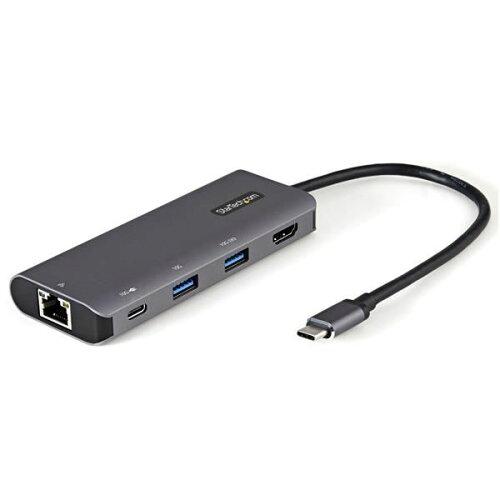 StarTech.com USB Type-Cマルチ変換アダプター 10Gbps対応USB-Cマルチハブ HDMI(4K30Hz)/100W PD(パススルー対応)/3ポートUSBハブ/ギガビット有線LANポート USB 3.1/3.2 Gen 2対応タイプCトラベルドック 25cmケーブル DKT31CHPDL