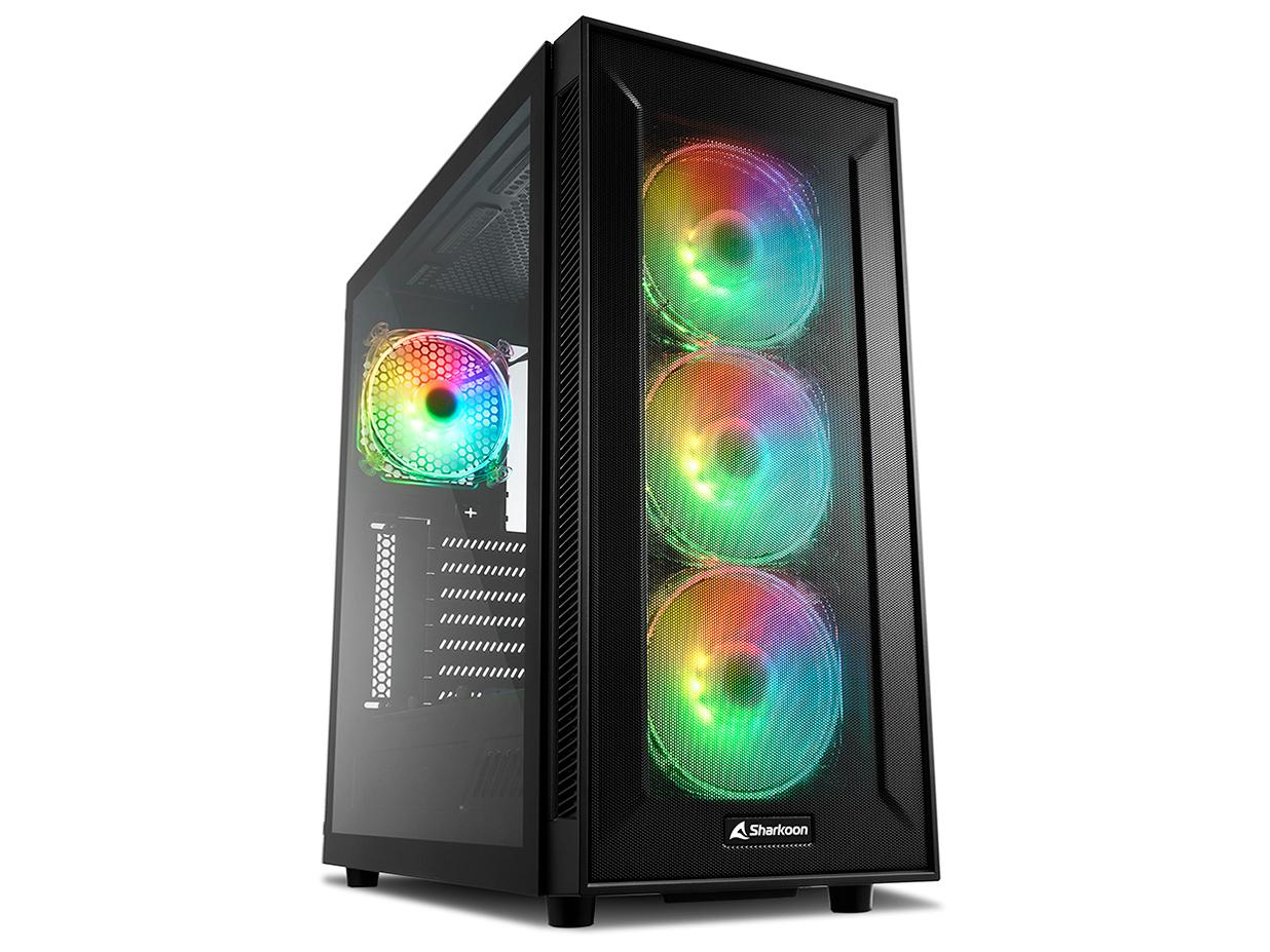  Sharkoon TG6M RGB ~h^[PCP[X ATX / Micro-ATX / Mini-ITX}U[{[hΉ 120mm ARGBt@4 tgbVpl SHA-TG6M RGB {K㗝Xi