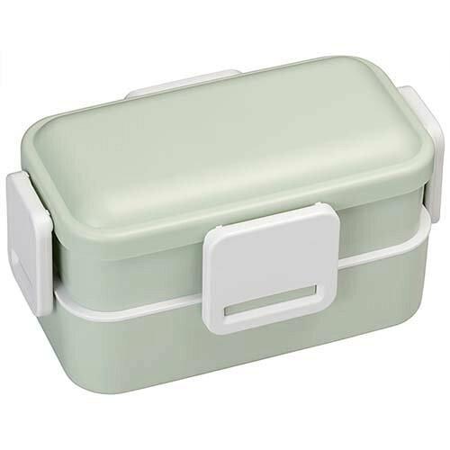 スケーター 抗菌 ふんわり盛れる ドーム型フタ 2段 弁当箱 600ml くすみグリーン 日本製 PFLW4AG-A