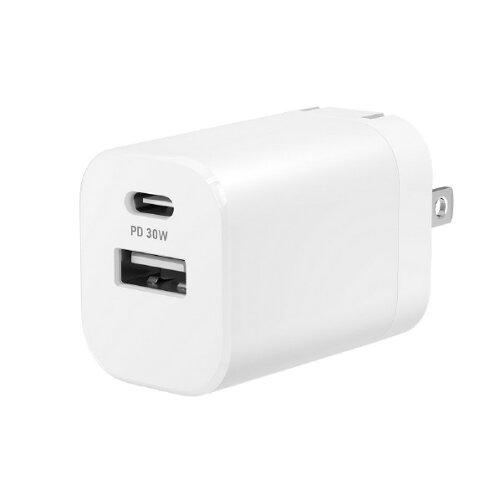小型AC充電器 PD30W対応 ホワイト(OWL-APD30A1C1-WH)