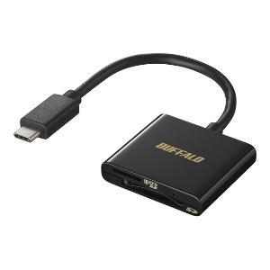 BSCR110U3CBK USB3.2Gen1Type-C J[h[_[ SD/microSD ubN(BSCR110U3CBK) BUFFALO obt@[