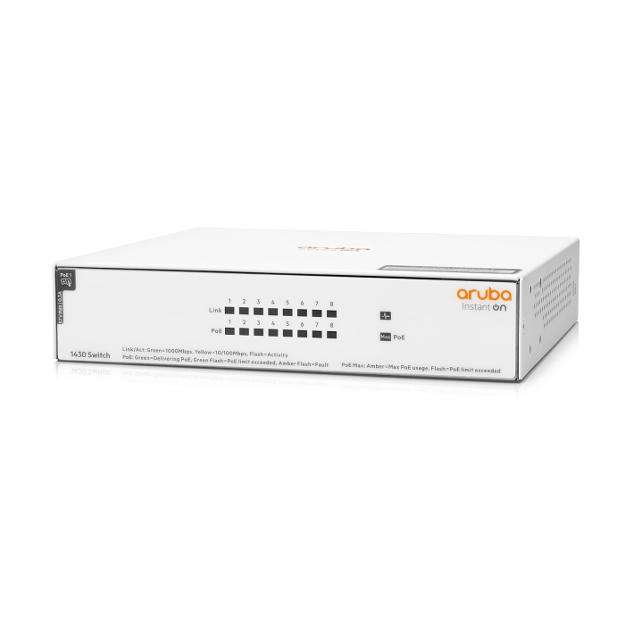 Aruba Instant On 1430 8G Class4 PoE 64W Switch(R8R46A#ACF) HP GC`s[