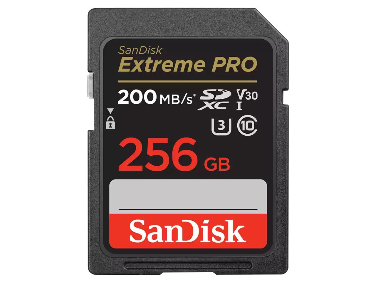 256GB Extreme PRO SDXC UHS-I [J[h - C10AU3AV30A4K UHDASDJ[h - SDSDXXD-256G-GN4IN