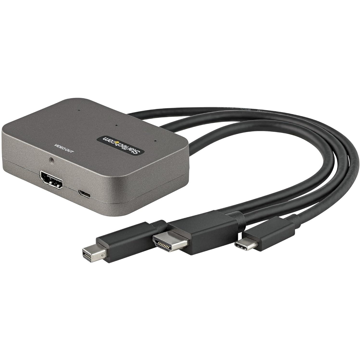 StarTech.com 3in1 HDMI}`ϊA_v^/3(USB-CAMini DisplayPortA HDMI) - 1o(HDMI)/cfBXvCA_v^/4K60Hz + HDR CDPHDMDP2HD X^[ebN(STARTECH.COM)