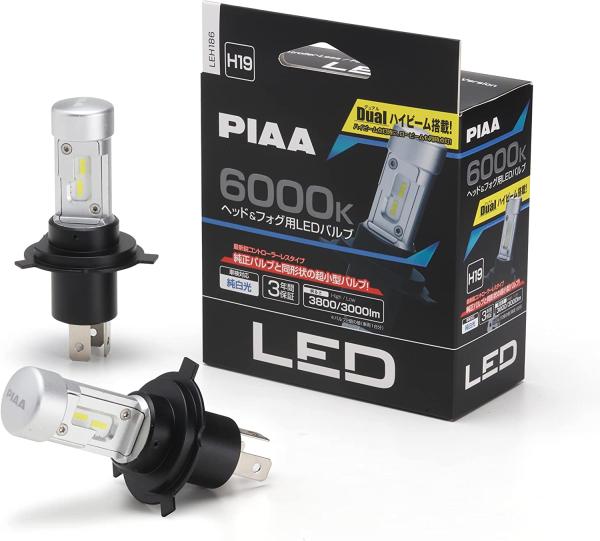 wbhCg/tHOvp LED 6000K qRg[[X^Cvr 12V 18/18W Hi3800/Lo3000lm H19 3Nۏ ԌΉ 2 LEH186 PIAA sA