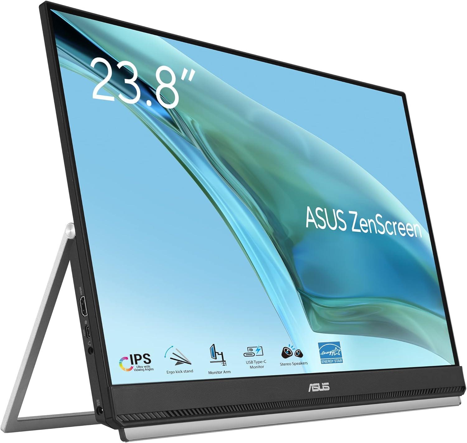 MB249C 23.8型 ZenScreen 壁掛け 大型ポータブル液晶 1920×1080 スピーカー搭載 HDMI1.4 USB タイプC