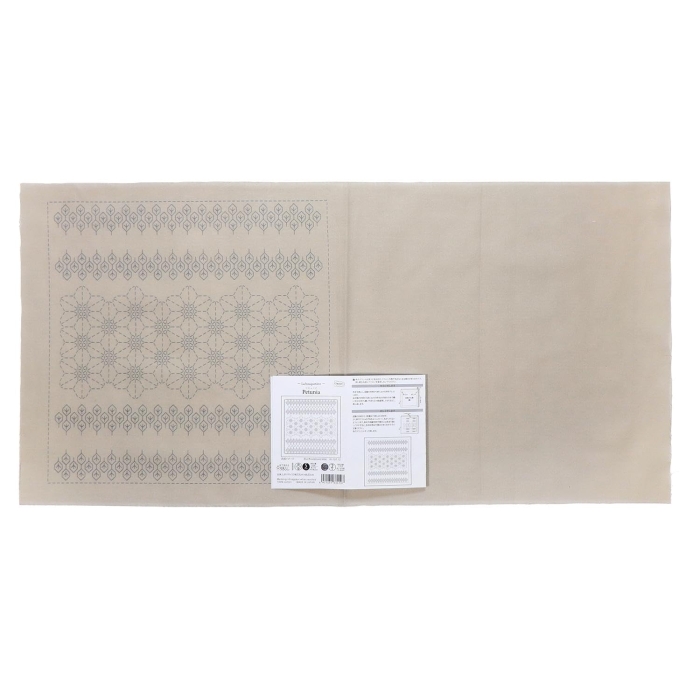 刺し子の花ふきん 布パック 色 La bouquetiere 第4弾 ペチュニア Almond Milk H-10112 (1835216)