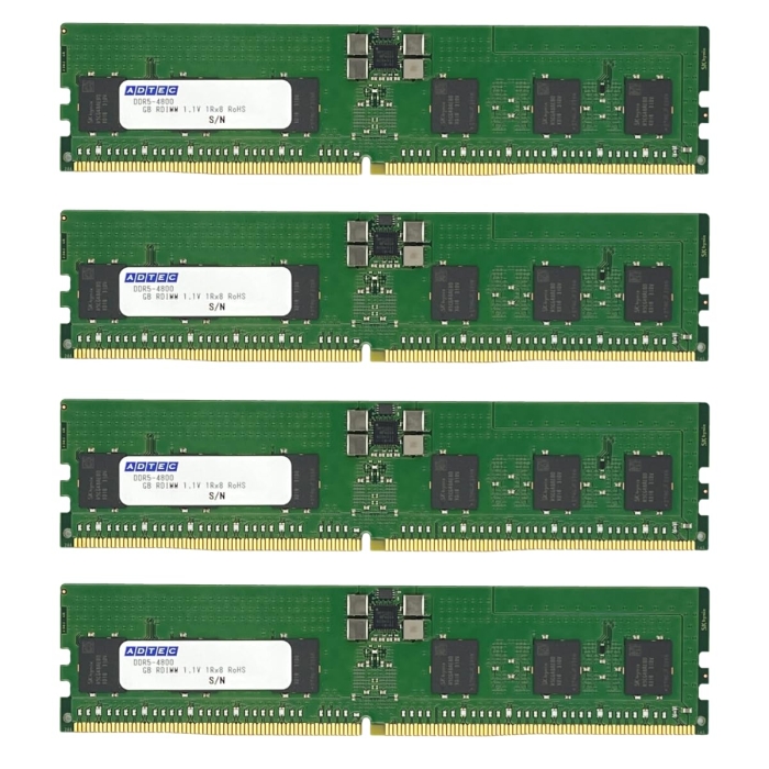 DDR5-4800 RDIMM 32GBx4 2Rx8 80bityADS4800D-R32GDBT4z AhebN