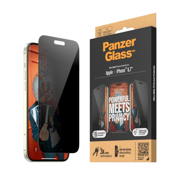PanzerGlass pUOX P2811 iPhone 15 Plus P2811 UWF Privacy t -(P2811) pUOX(Panzer Glass)