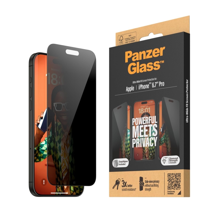 PanzerGlass pUOX P2812 iPhone 15 Pro Max P2812 UWF Privacy t -(P2812)