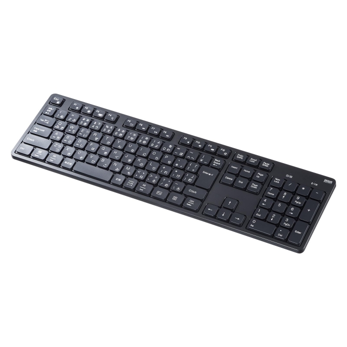 静音Bluetoothキーボード テンキーあり【SKB-BT37BK】