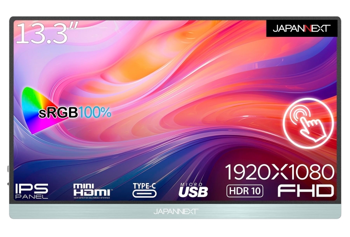 JN-MD-i133FHDR-T 13.3型 液晶 1920×1080 タッチパネル対応 スピーカー搭載 miniHDMI USB タイプC×2
