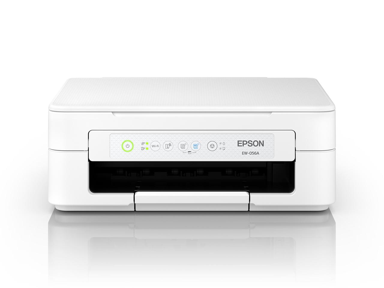 EW-056A Colorio インクジェットプリンター インク4色 染料+顔料 5760×1440 dpi 最大用紙サイズA4 接続(USB)〇 接続(無線LAN)〇 スキャナ機能有り コピー機能有り ホワイト