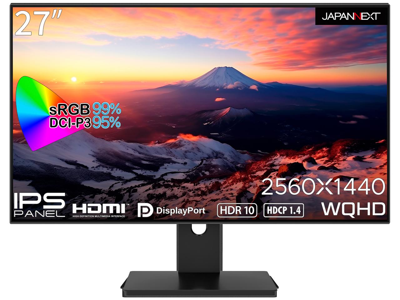 JN-27i4FLQR 27.0型 液晶ディスプレイ 1年保証 2560×1080～2880 スピーカー搭載 DisplayPort1.2 HDMI1.4×2 ブラック系