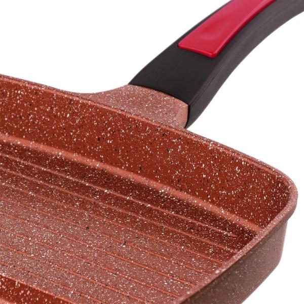 ベストコ フライパン 仕切り 3面 IH ガス火 レッド ND-5130 ヴァリアスパン