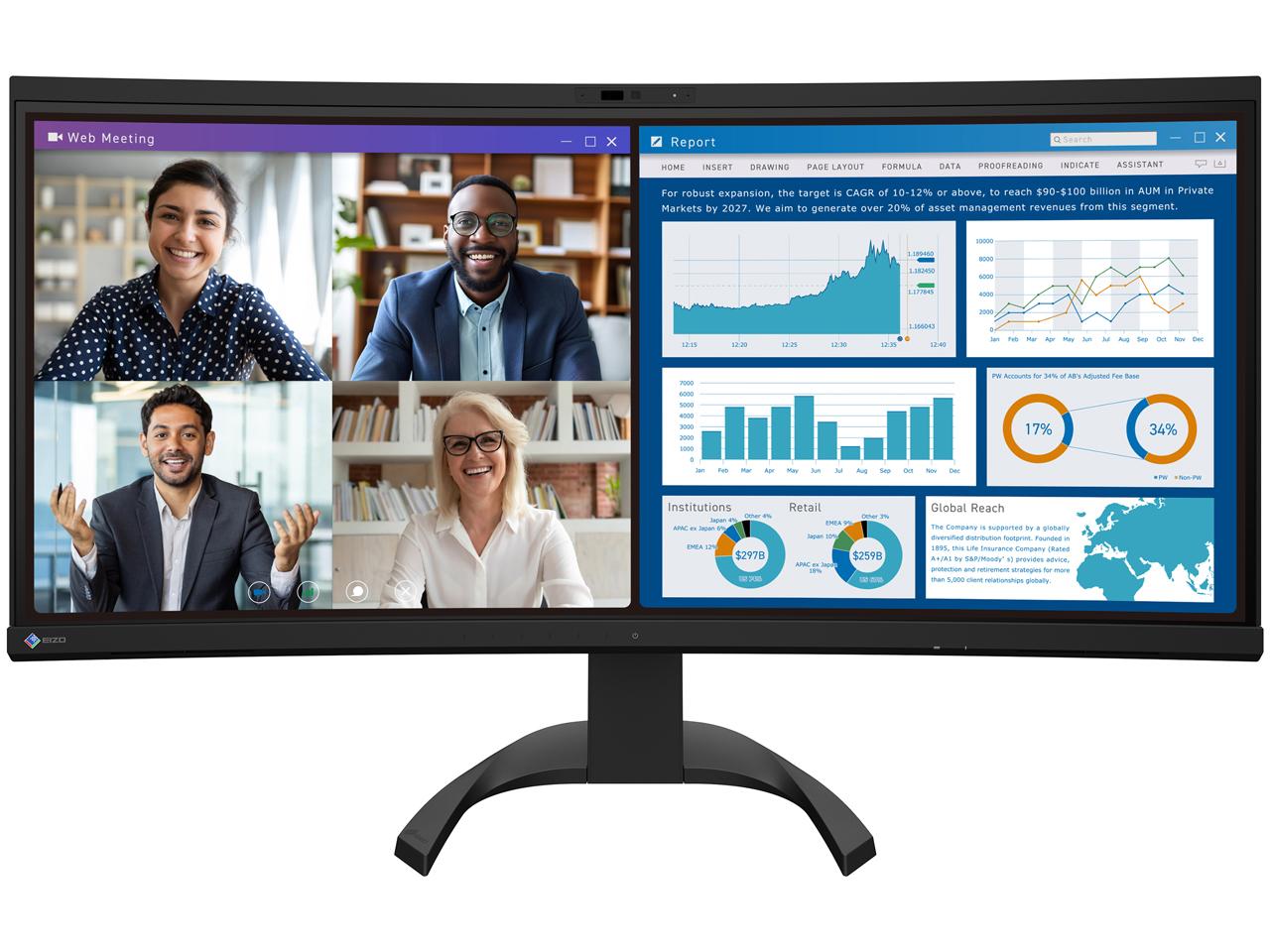 EV3450XC-BK 34.1^ FlexScan t 3440~1440 Xs[J[ DisplayPort HDMI~2 USB ^CvC LAN ubNn
