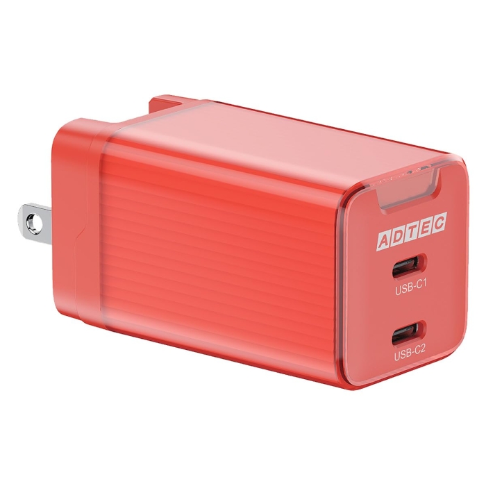 Power DeliveryΉ GaN AC[d/65W/USB Type-C 2|[g/bhyAPD-V065C2-RDz