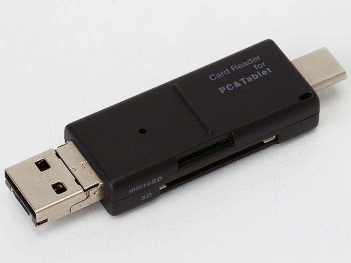 SDJ[h[_[ Type-C/Micro usb/USBڑ ubN CRW-TCMSD72BK(CRW-TCMSD72BK)